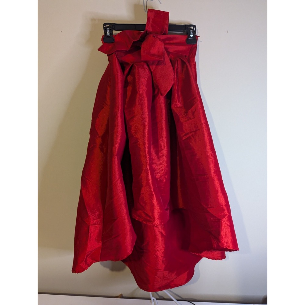 Haute Monde womens M‎ red high low AWESOME pleated Flowy skirt